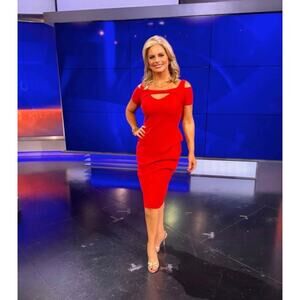 CHIARA BONI La Petite Robe Red Jodilin Sheath Square Neckline Cutout Dress US 12